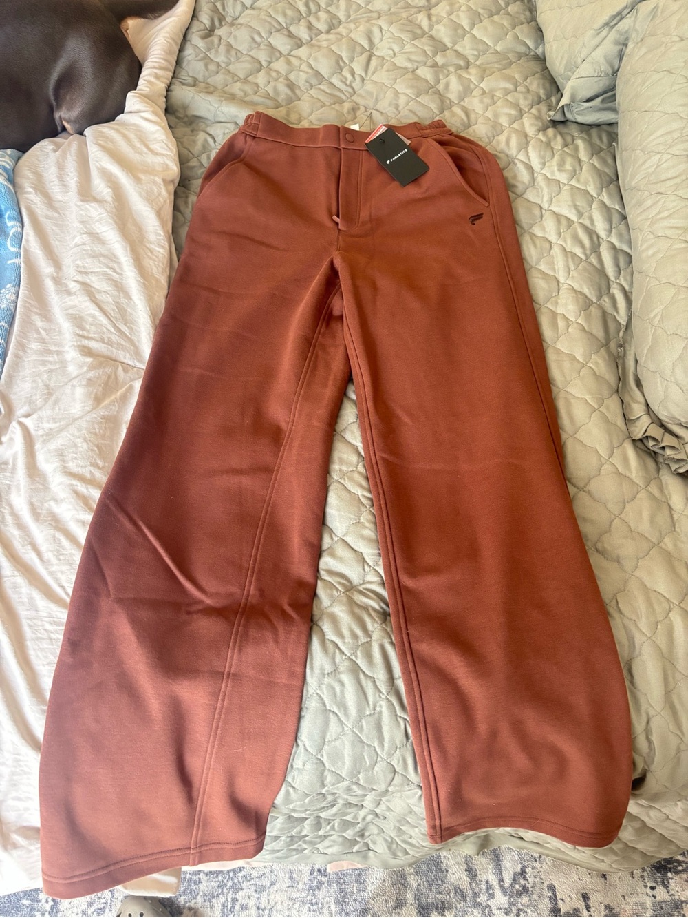 Fabletics Women’s Wide-Leg Fabric Pants in Burnt Orange
